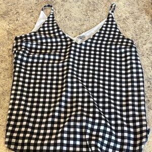 Kismet Black and White Gingham V-Neck Cami